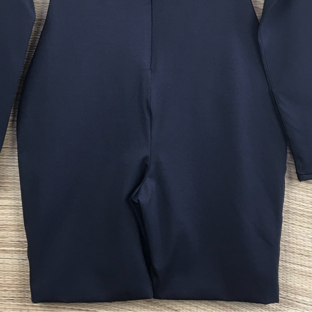 SKIMS All In One Long Sleeve Mid Thigh Onesie Romper In Onyx Size M - Picture 9 of 12